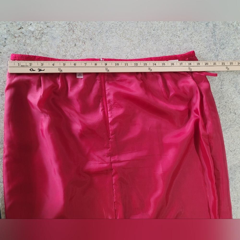 Le Suit Women Size 16 Pink Polyester Blazer Skirt Suit Lined Notch Collar 2PC - Picture 13 of 16